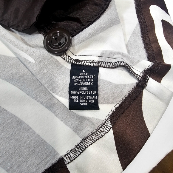 Zebra Print Double-Breasted Trench Coat - Picture 13 of 15